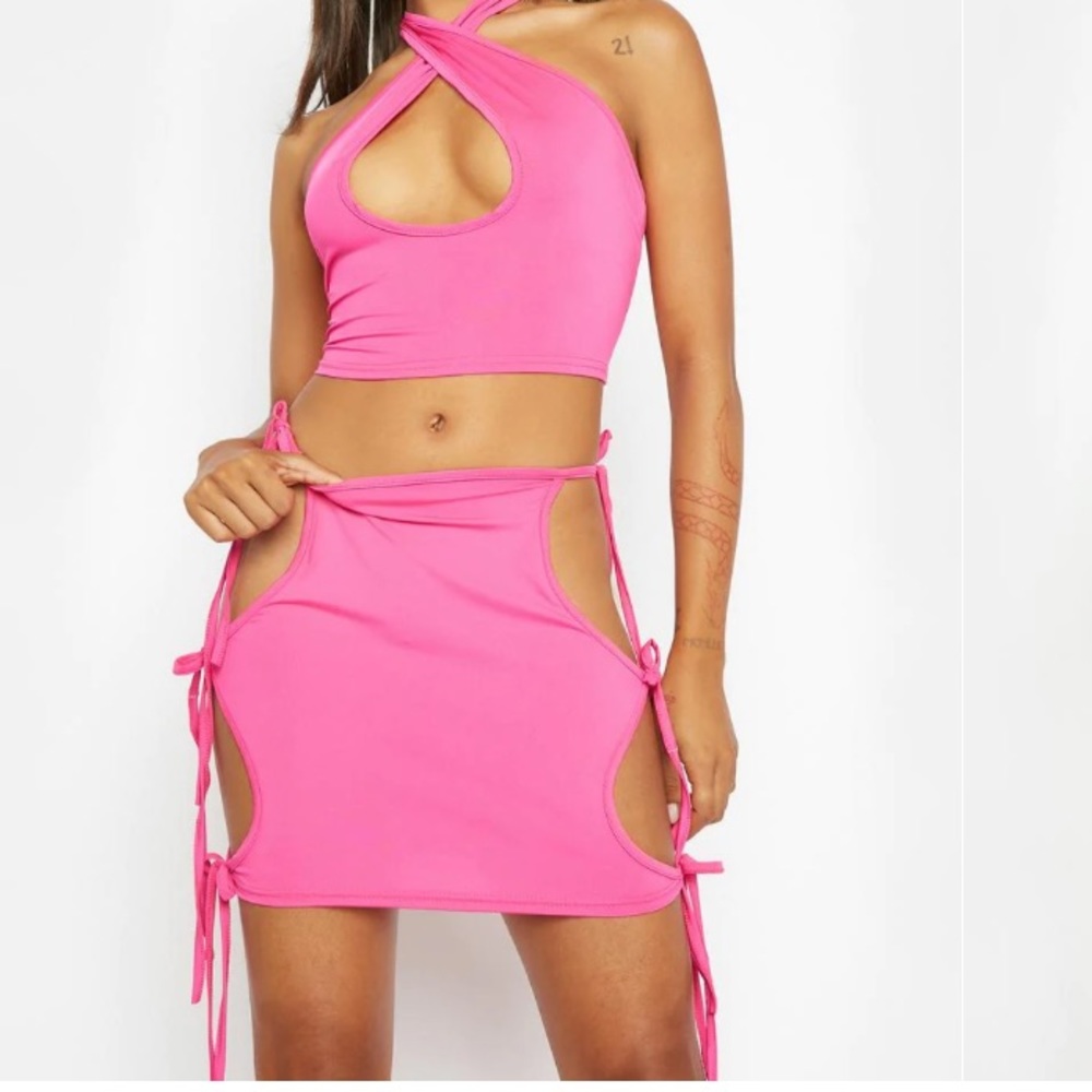Dolls Kill Pink Cutout Skirt